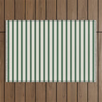 Green And Cream Striped Outdoor Rug Gallery Image 1