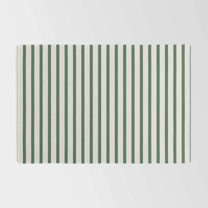 Green And Cream Striped Rug Gallery Image 2
