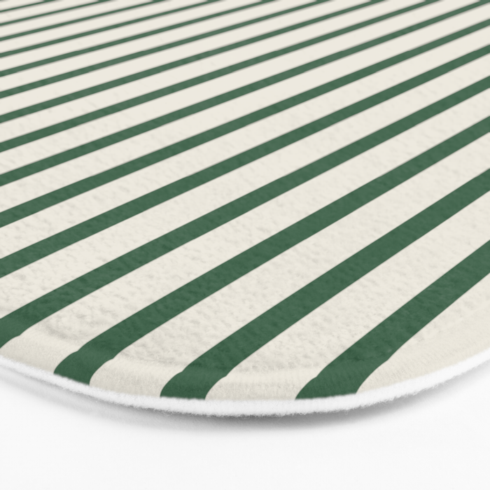 Green And Cream Striped Bath Mat Gallery Image 3
