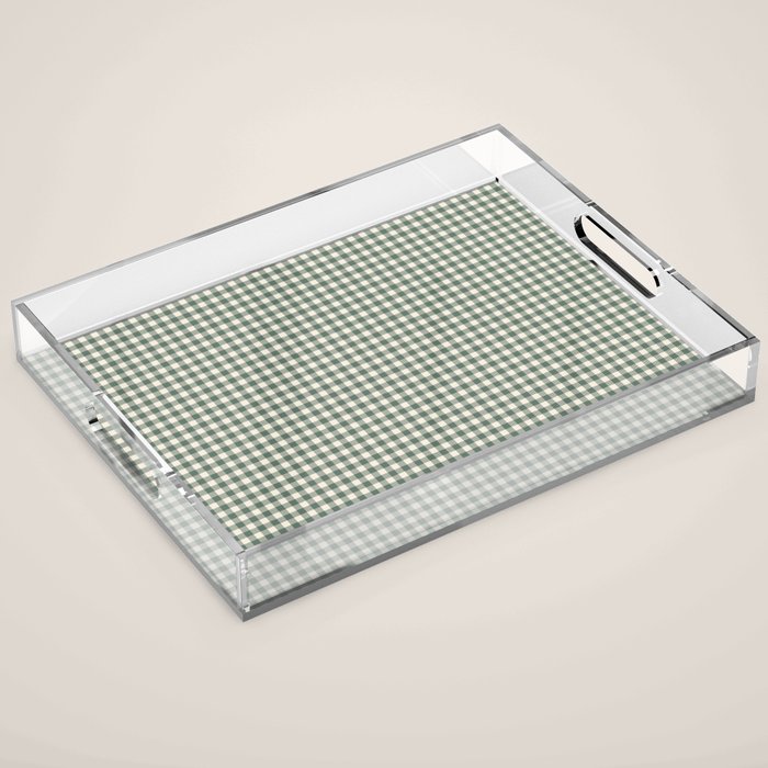 green gingham Acrylic Tray Gallery Image 1