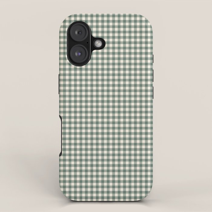 green gingham iPhone Case