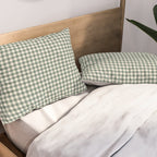 green gingham Pillow Sham Gallery Image 2