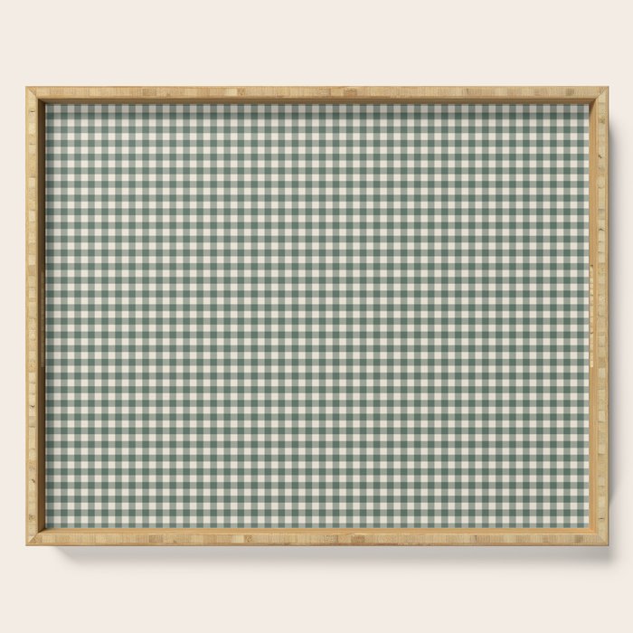 green gingham Serving Tray Gallery Image 1
