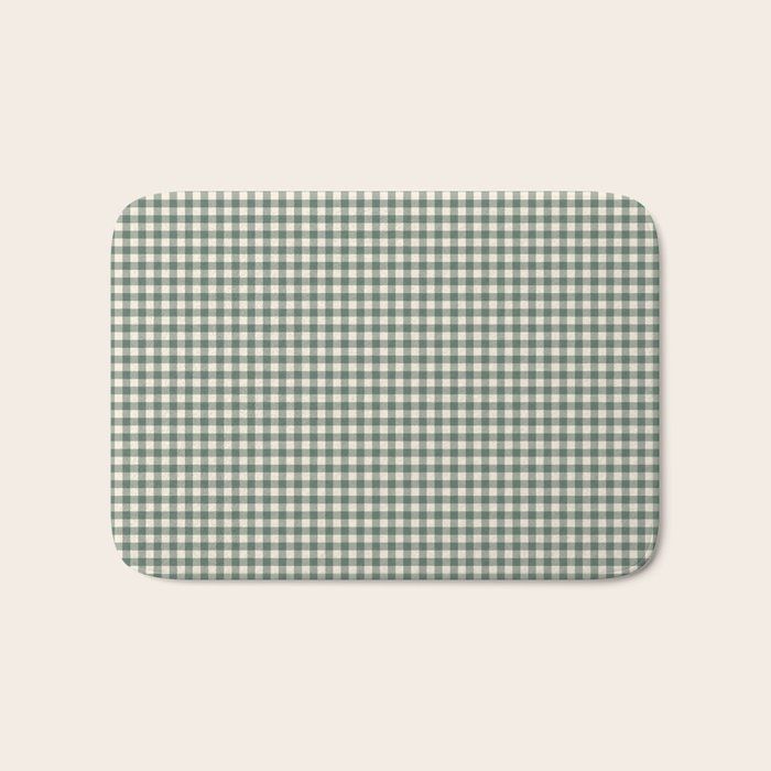 green gingham Bath Mat Gallery Image 1