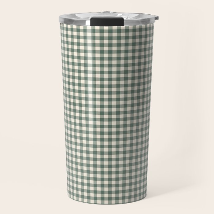 green gingham Travel Mug Gallery Image 1