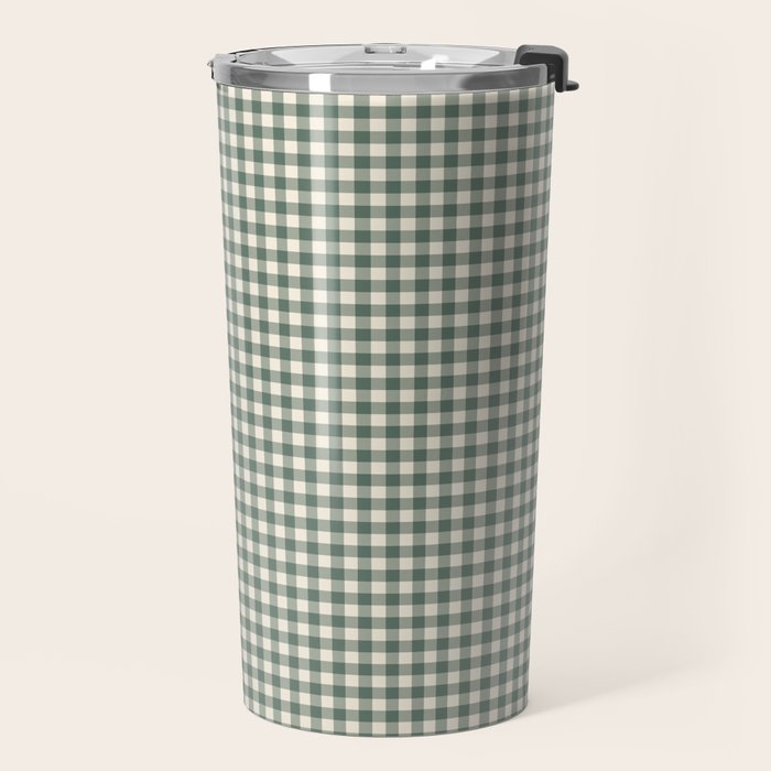 green gingham Travel Mug Gallery Image 2