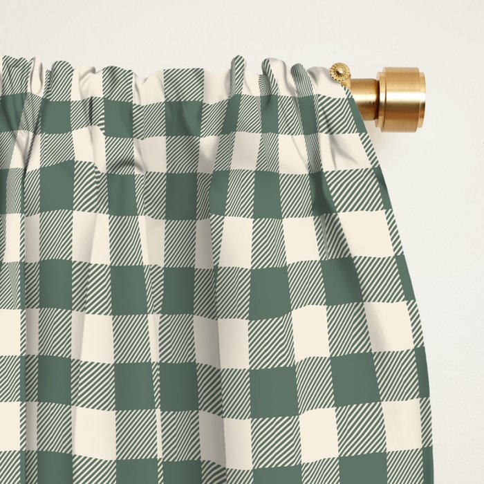 green gingham Window Curtain Gallery Image 2