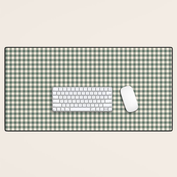 Green Gingham Desk Mat