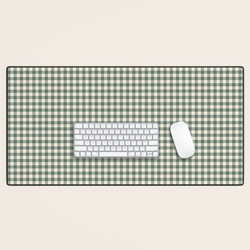 Green Gingham Desk Mat Gallery Image 1