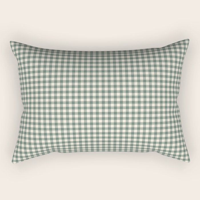 green gingham Rectangular Pillow Gallery Image 2