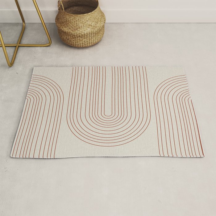 Burnt Orange Line Art Rug Gallery Image 1