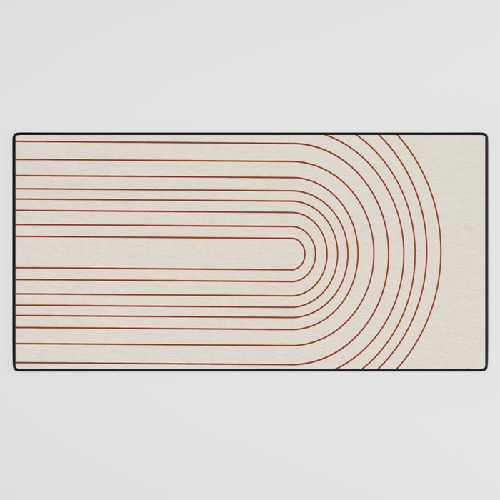 Burnt Orange Line Art Desk Mat Gallery Image 3