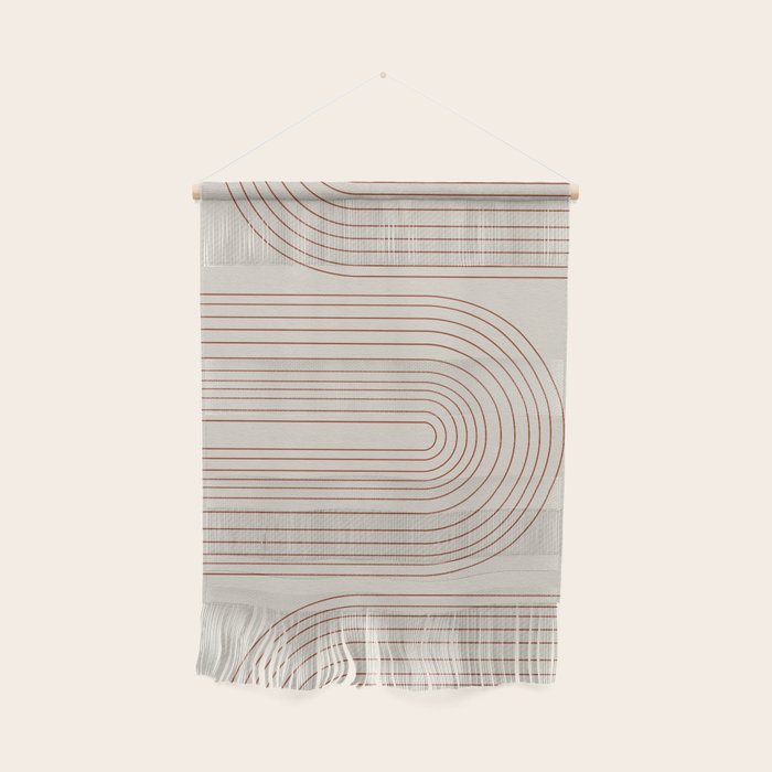 Burnt Orange Line Art Wall Hanging Gallery Image 1