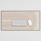 Burnt Orange Line Art Desk Mat Gallery Image 1
