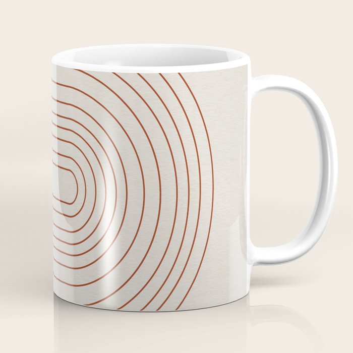 Burnt Orange Line Art Coffee Mug Gallery Image 1