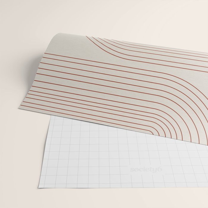 Burnt Orange Line Art Wrapping Paper Gallery Image 2