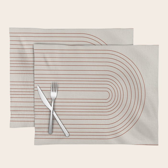 Burnt Orange Line Art Placemat Gallery Image 1