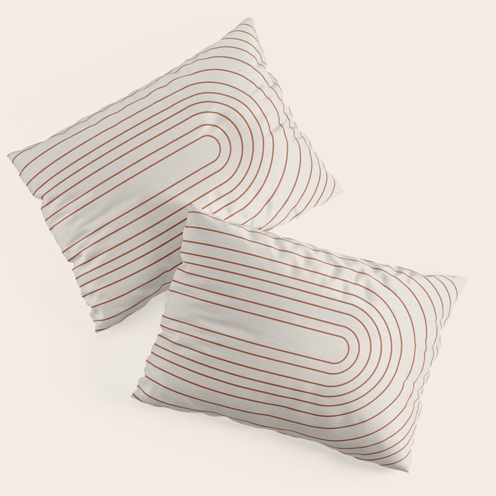 Burnt Orange Line Art Pillow Sham Gallery Image 3