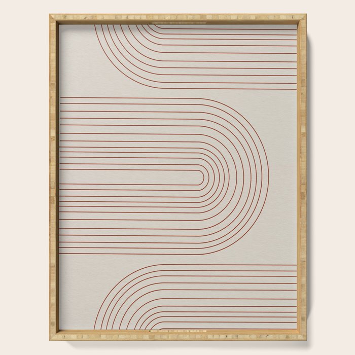 Burnt Orange Line Art Serving Tray Gallery Image 1