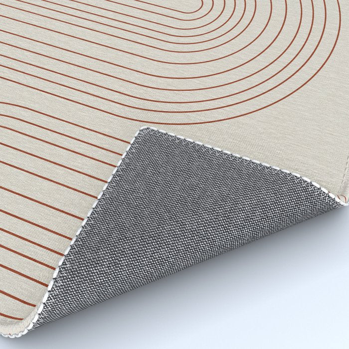 Burnt Orange Line Art Rug Gallery Image 4