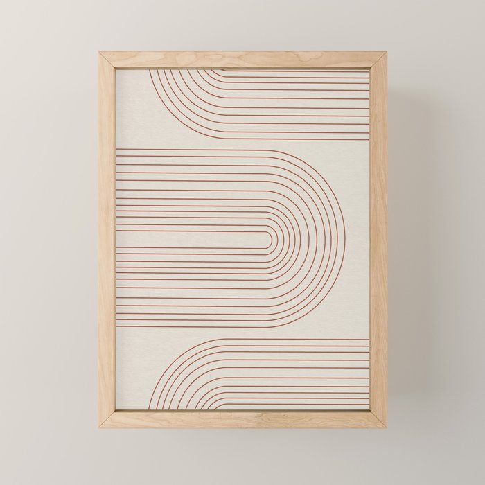 Burnt Orange Line Art Mini Art Print Gallery Image 1