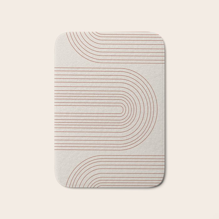 Burnt Orange Line Art Bath Mat Gallery Image 1