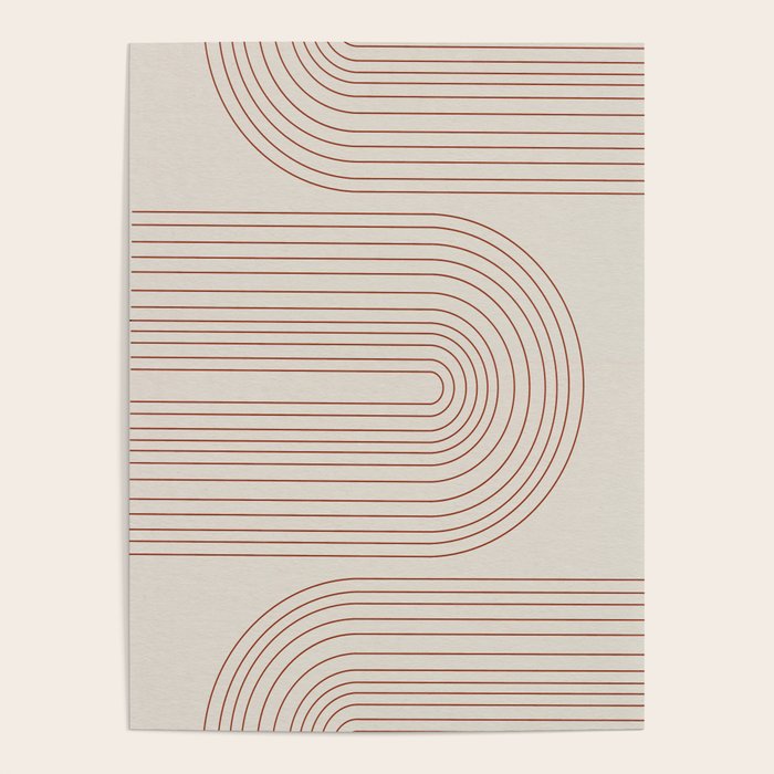 Burnt Orange Line Art Poster Gallery Image 4