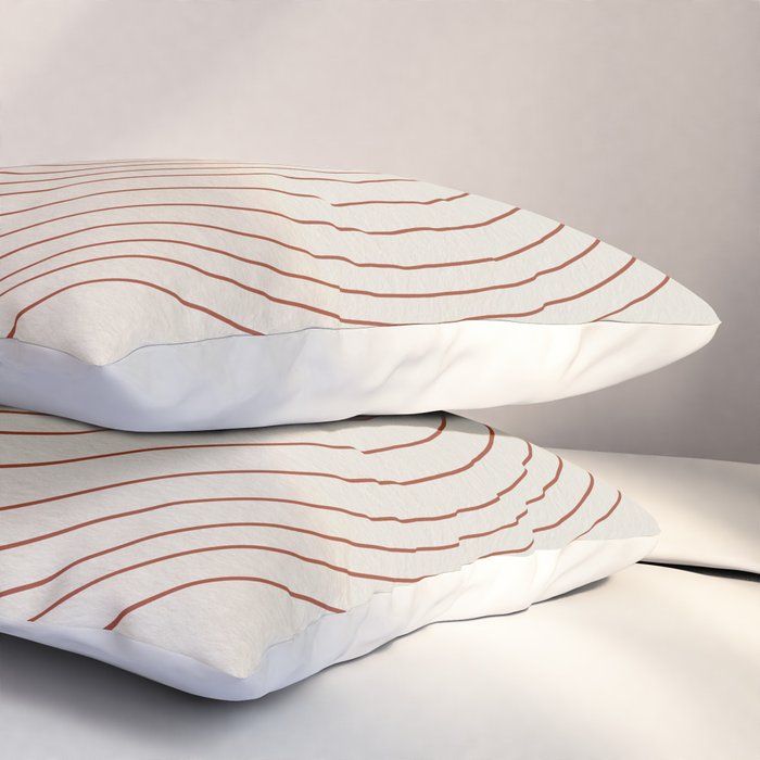 Burnt Orange Line Art Pillow Sham Gallery Image 3