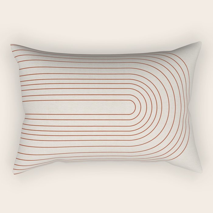 Burnt Orange Line Art Rectangular Pillow Gallery Image 2