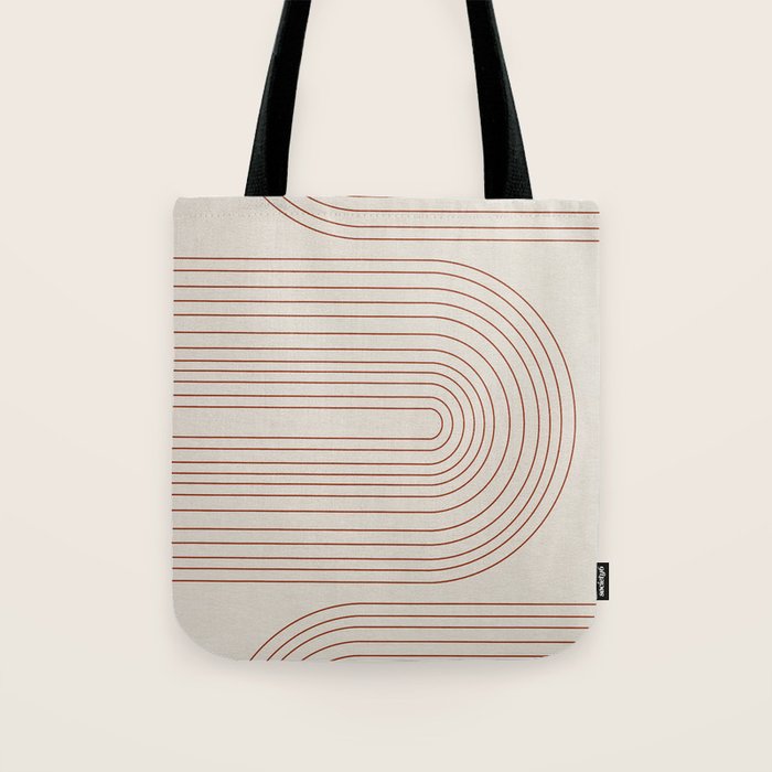 Burnt Orange Line Art Tote Bag Gallery Image 1