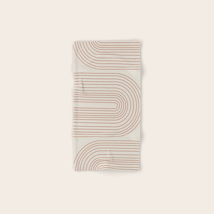 Burnt Orange Line Art Bath Towel Gallery Image 1