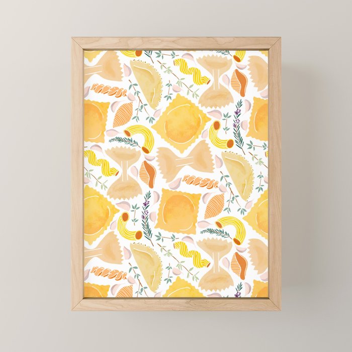Pasta Pattern on White Mini Art Print Gallery Image 1