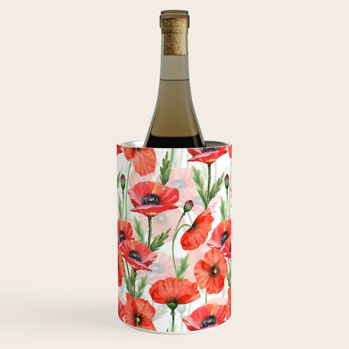 Summer Botanical Poppies Field Wine Chiller Gallery Image 1