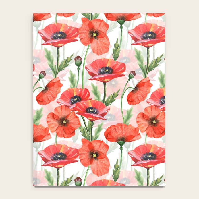 Summer Botanical Poppies Field Notebook Gallery Image 4