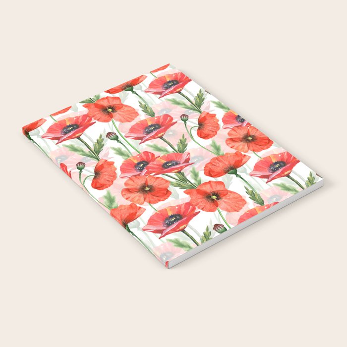 Summer Botanical Poppies Field Notebook Gallery Image 2