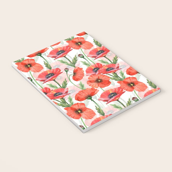 Summer Botanical Poppies Field Notebook Gallery Image 3