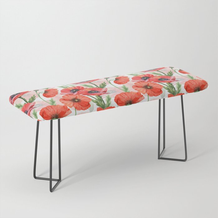 Summer Botanical Poppies Field Bench Gallery Image 1