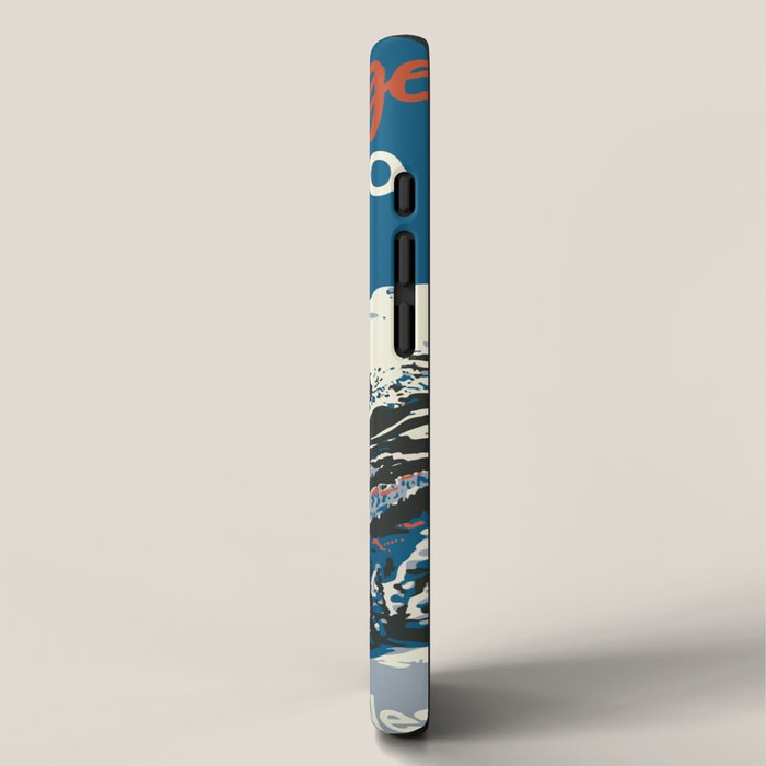 Blue Breckenridge Vintage Ski Poster iPhone Case Gallery Image 2