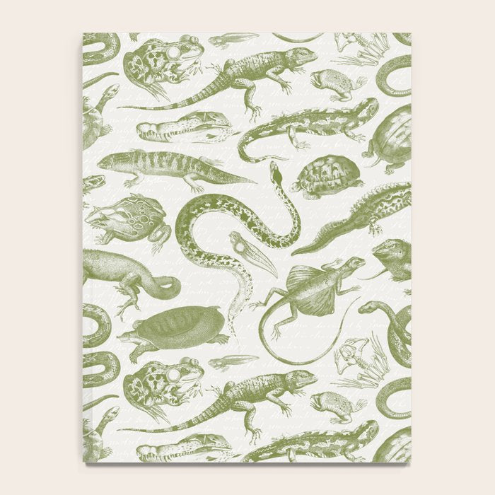 Reptiles and Amphibians Vintage Chic Monochromatic Pattern  Notebook Gallery Image 4