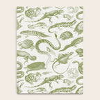 Reptiles and Amphibians Vintage Chic Monochromatic Pattern  Notebook Gallery Image 4