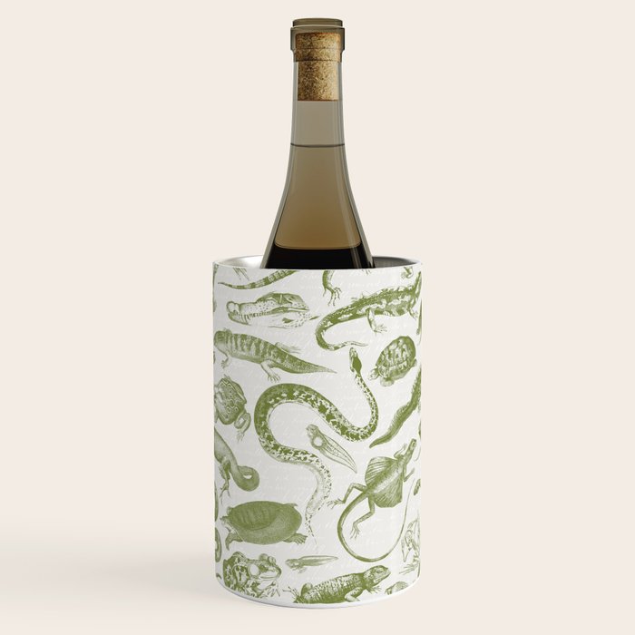 Reptiles and Amphibians Vintage Chic Monochromatic Pattern  Wine Chiller Gallery Image 2