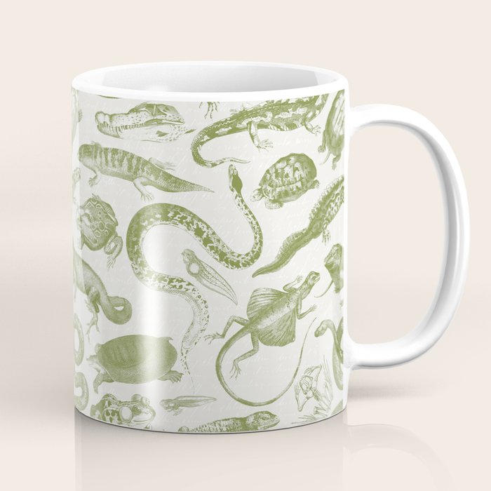 Reptiles and Amphibians Vintage Chic Monochromatic Pattern  Coffee Mug Gallery Image 1