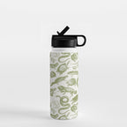 Reptiles and Amphibians Vintage Chic Monochromatic Pattern  Water Bottle Gallery Image 1