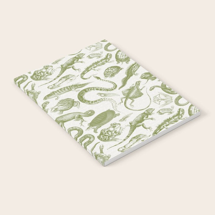 Reptiles and Amphibians Vintage Chic Monochromatic Pattern  Notebook Gallery Image 1