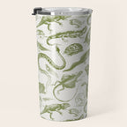 Reptiles and Amphibians Vintage Chic Monochromatic Pattern  Travel Mug Gallery Image 3