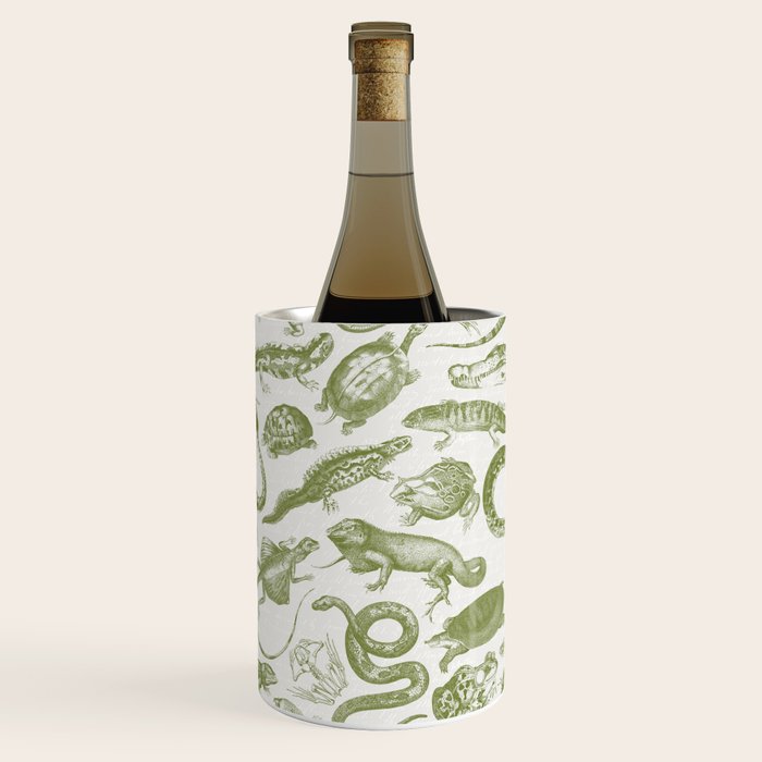 Reptiles and Amphibians Vintage Chic Monochromatic Pattern  Wine Chiller Gallery Image 1