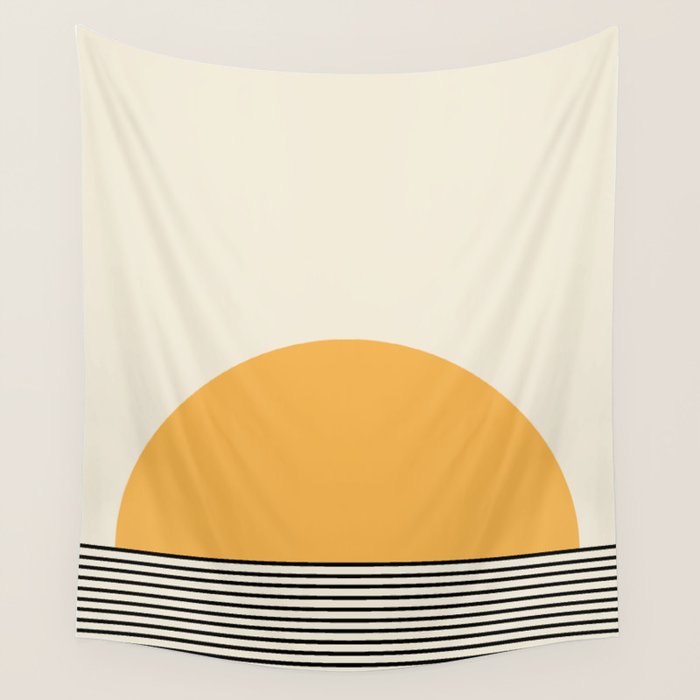 Sunrise / Sunset VI - Yellow & Black Wall Tapestry Gallery Image 4