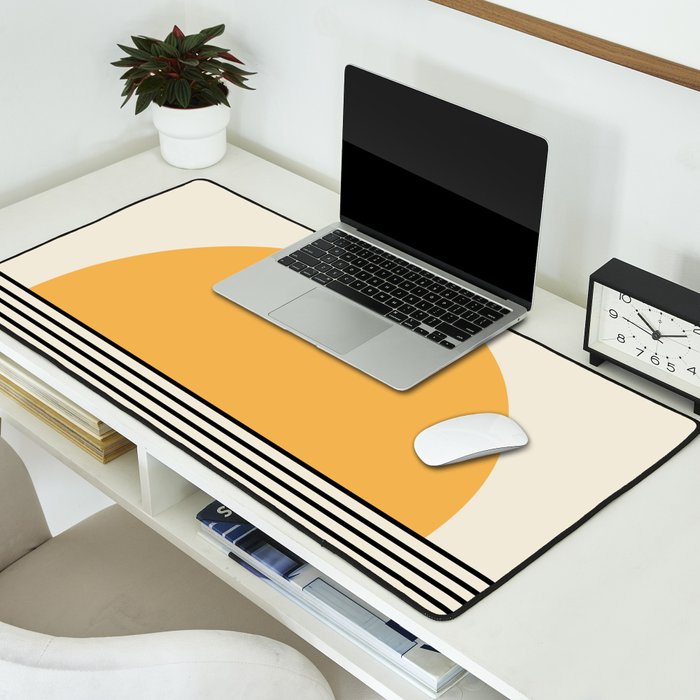 Sunrise / Sunset VI - Yellow & Black Desk Mat Gallery Image 2