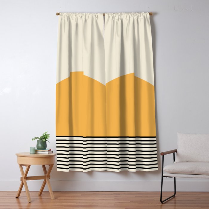 Sunrise / Sunset VI - Yellow & Black Window Curtain Gallery Image 5
