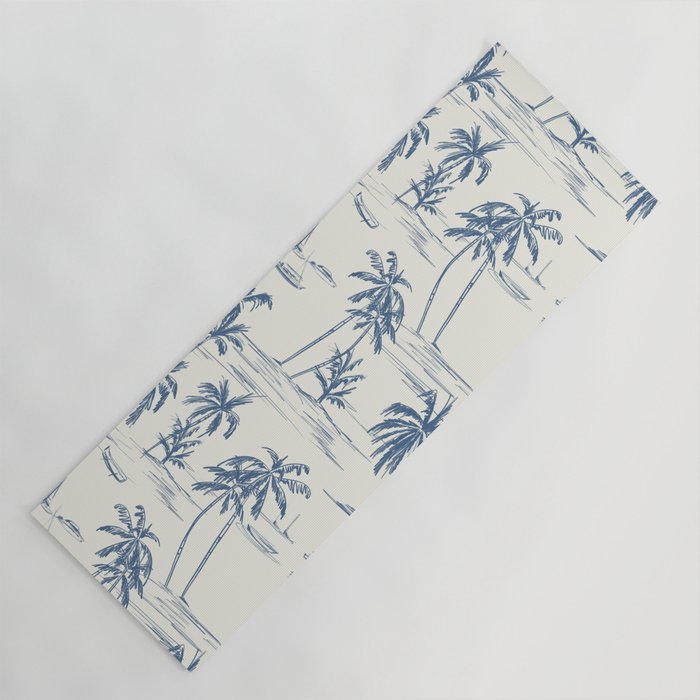 Blue Beach Pattern Yoga Mat Gallery Image 1